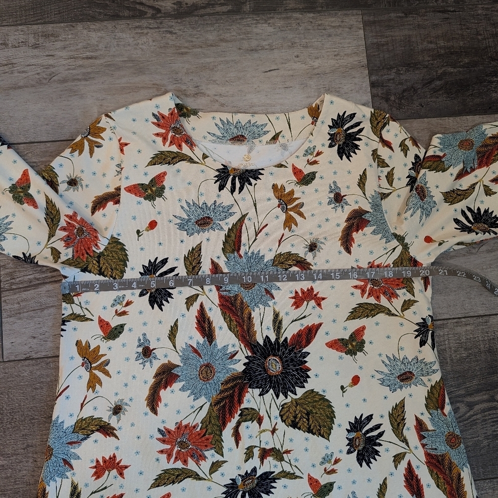Spartina Floral Print Dress with 3/4 Sleeves Sz. Xl - Picture 7 of 10